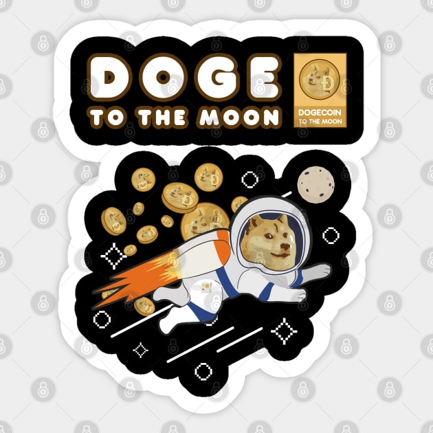 Doge to the moon Sticker by Giraroad